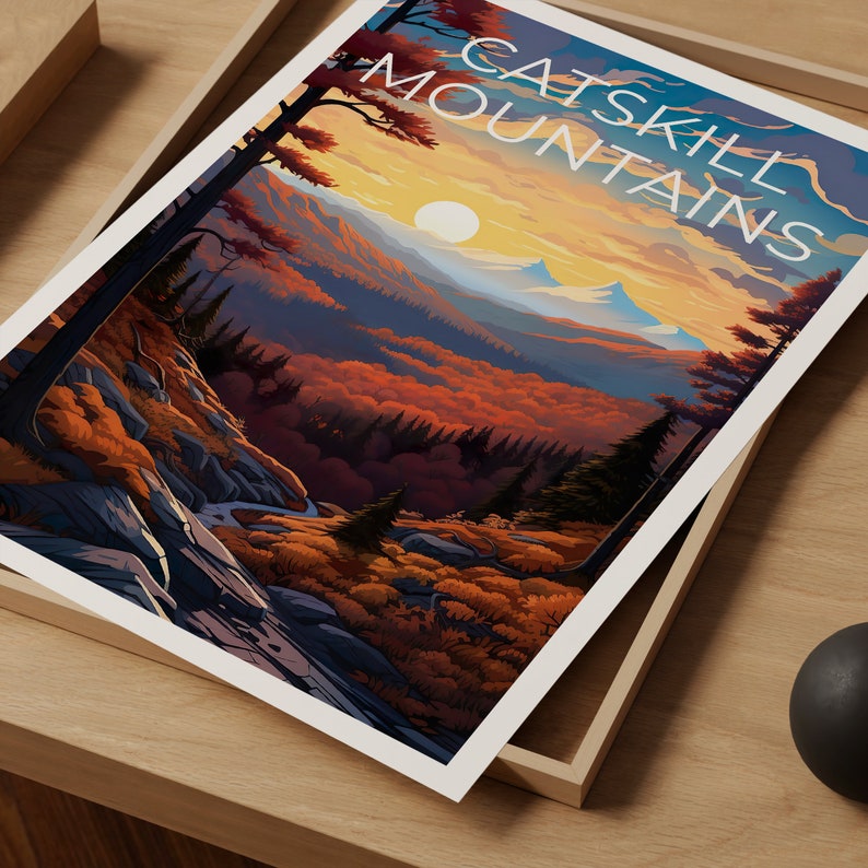 Catskills Reiseposter, Catskill Mountains Wandkunst, Catskill Mountains Druck, Catskills Poster, New York Poster, Berg Poster