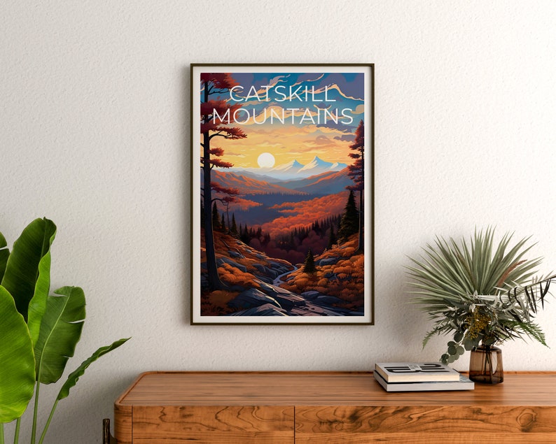 Catskills Reiseposter, Catskill Mountains Wandkunst, Catskill Mountains Druck, Catskills Poster, New York Poster, Berg Poster