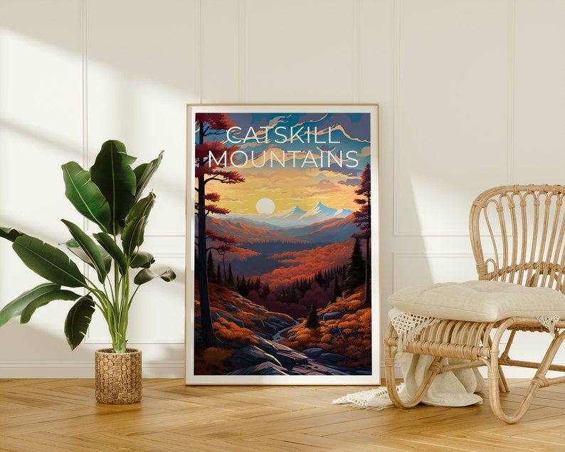 Catskills Reiseposter, Catskill Mountains Wandkunst, Catskill Mountains Druck, Catskills Poster, New York Poster, Berg Poster