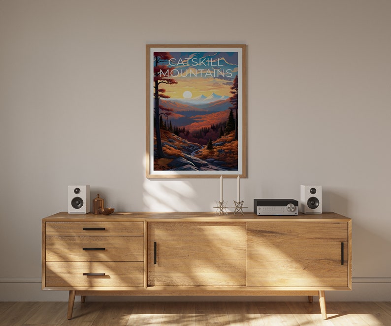 Catskills Reiseposter, Catskill Mountains Wandkunst, Catskill Mountains Druck, Catskills Poster, New York Poster, Berg Poster