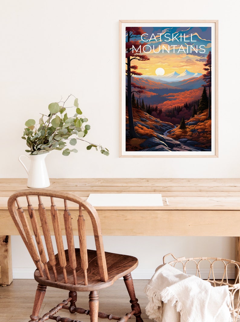 Catskills Reiseposter, Catskill Mountains Wandkunst, Catskill Mountains Druck, Catskills Poster, New York Poster, Berg Poster
