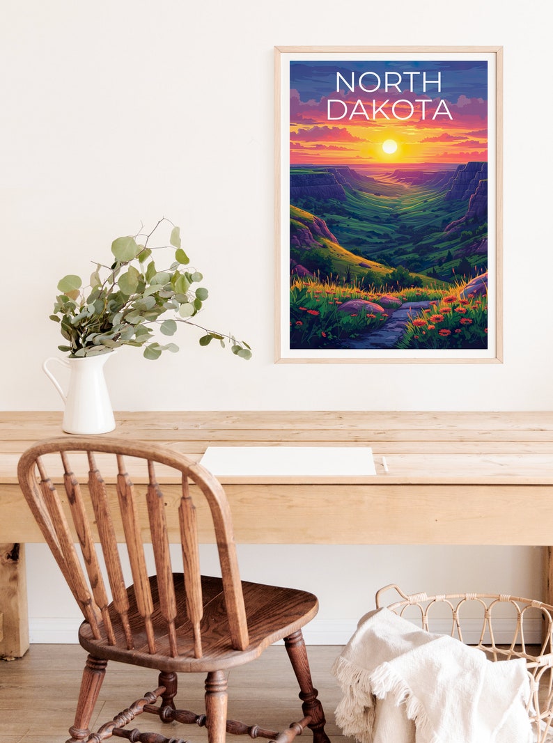 North Dakota Poster, North Dakota Druck, Plains Poster, Natur Druck, North Dakota Reiseposter, Great Plains Kunst, North Dakota Kunst