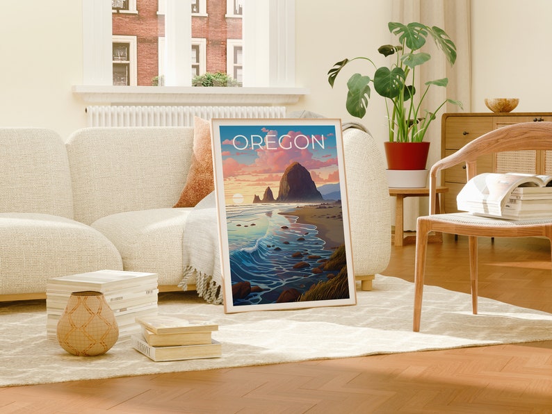 Oregon Travel Poster, Coast Wall Art, Coast Print, Oregon Poster, Coast Poster, Oregon Print, Oregon Art