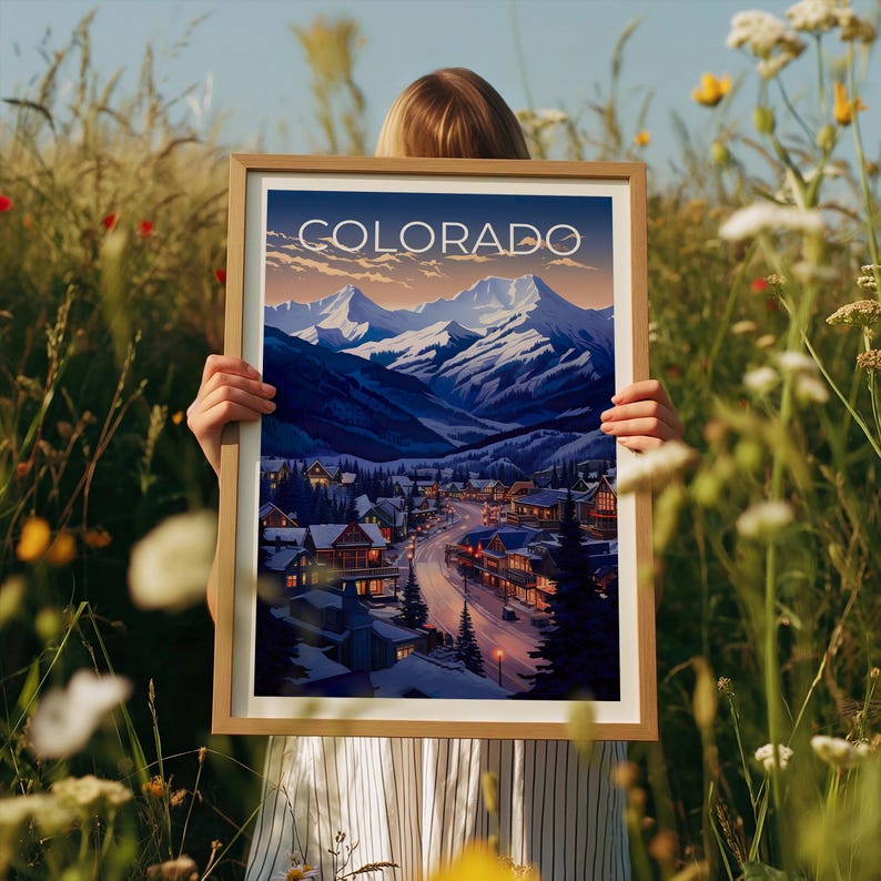 Colorado Travel Print Aspen Poster Rocky Mountains Wall Art Colorado Poster Home Decor Birthday Gift