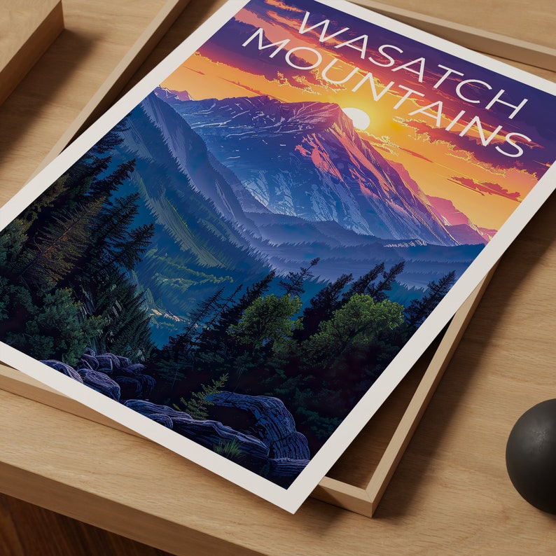 Wasatch Mountains Poster, Wasatch Print, Utah Poster, Idaho Print, Wasatch Travel Poster, Wasatch Art, Wasatch Mountains Print