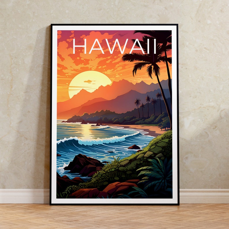 Hawaii Travel Poster, Island Wall Art, Island Print, Hawaii Poster, Island Poster, Hawaii Print, Hawaii Art