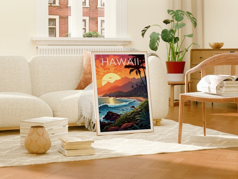Hawaii Travel Poster, Island Wall Art, Island Print, Hawaii Poster, Island Poster, Hawaii Print, Hawaii Art