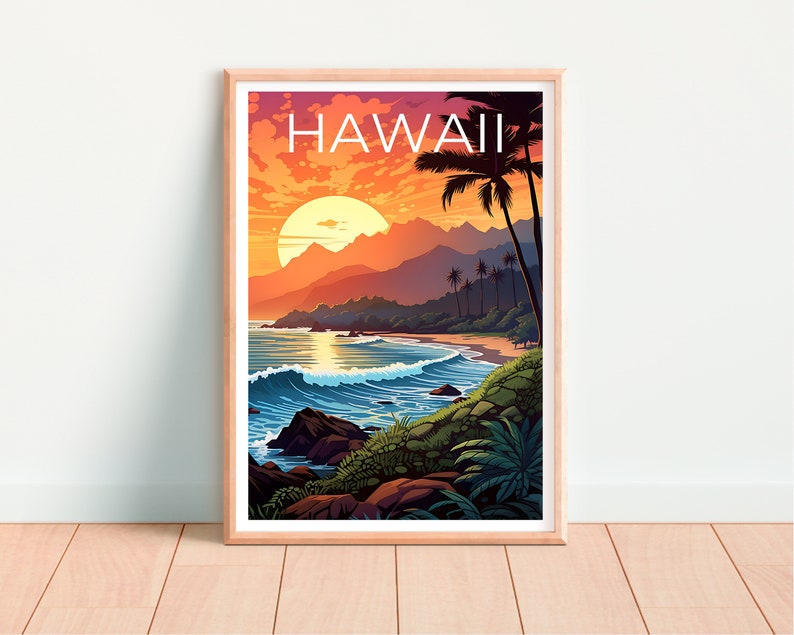 Hawaii Travel Poster, Island Wall Art, Island Print, Hawaii Poster, Island Poster, Hawaii Print, Hawaii Art