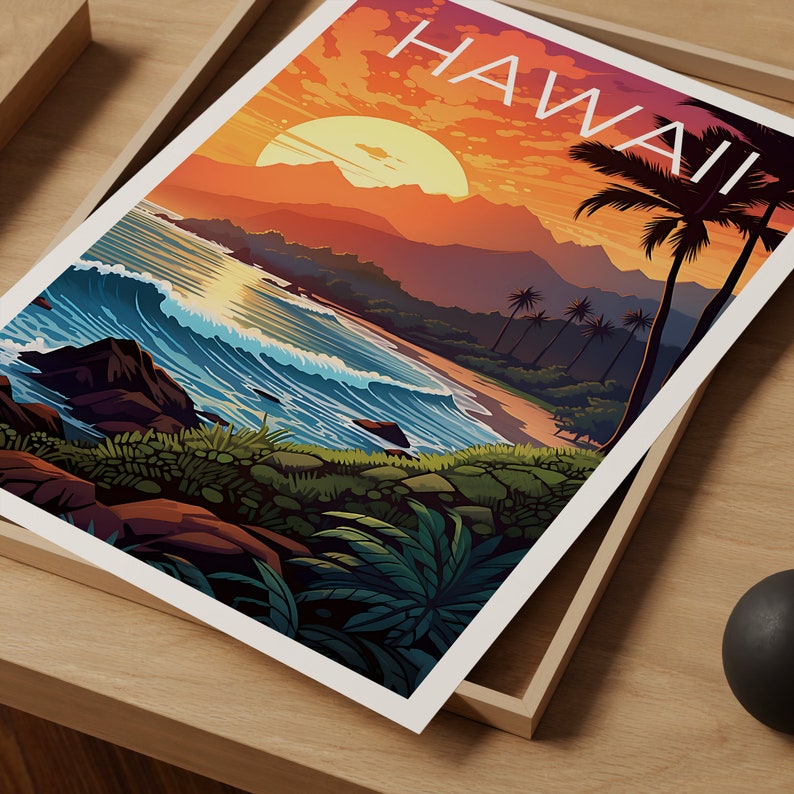 Hawaii Travel Poster, Island Wall Art, Island Print, Hawaii Poster, Island Poster, Hawaii Print, Hawaii Art