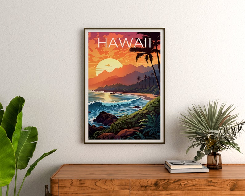Hawaii Travel Poster, Island Wall Art, Island Print, Hawaii Poster, Island Poster, Hawaii Print, Hawaii Art