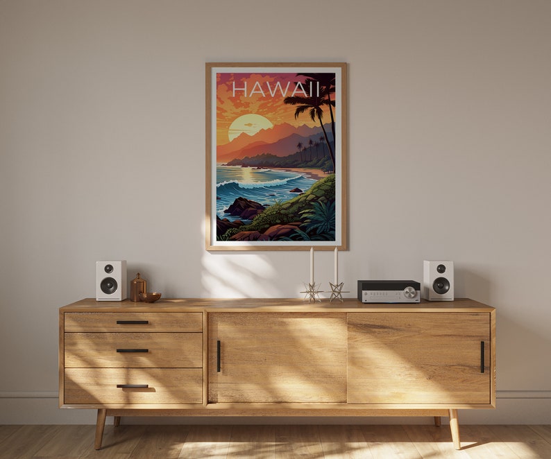 Hawaii Travel Poster, Island Wall Art, Island Print, Hawaii Poster, Island Poster, Hawaii Print, Hawaii Art