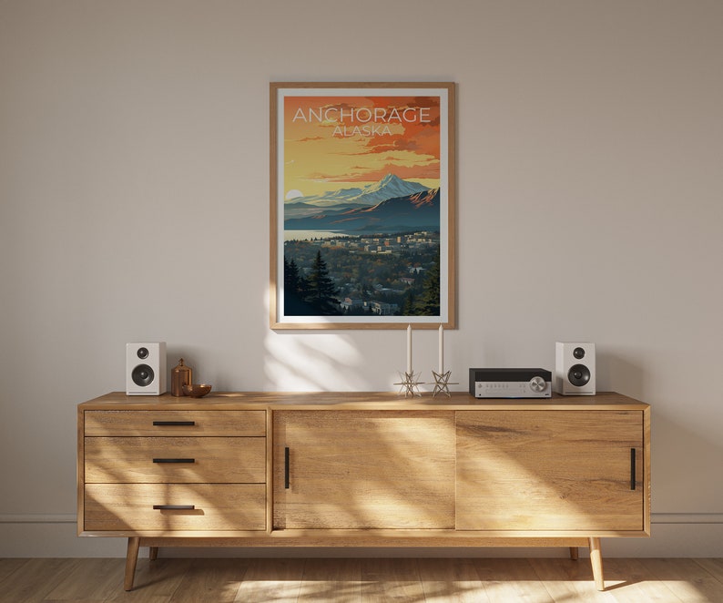 Anchorage Travel Poster, Alaska Wall Art, Alaska Print, Anchorage Poster, Alaska Poster, City Poster, Anchorage Art