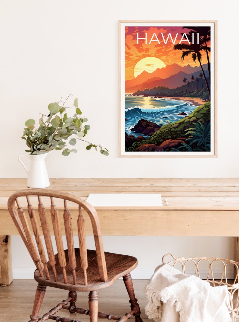 Hawaii Travel Poster, Island Wall Art, Island Print, Hawaii Poster, Island Poster, Hawaii Print, Hawaii Art