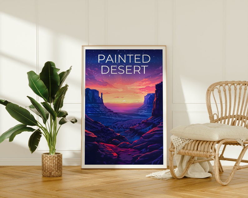 Affiche du désert peint, impression de l'Arizona, affiche de l'Arizona, impression du désert peint, affiche de voyage en Arizona, art du désert, art du désert peint