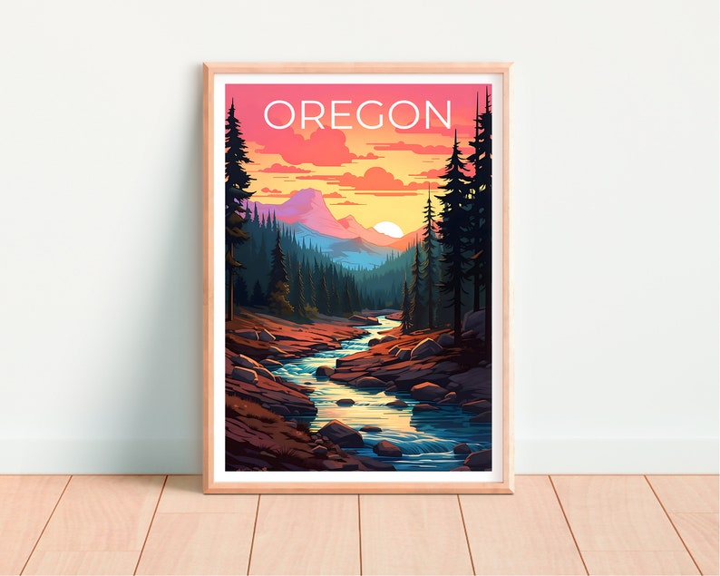 Oregon Poster, Oregon Print, Deschutes National Forest Poster, Forest Poster, Forest Print, Oregon Art