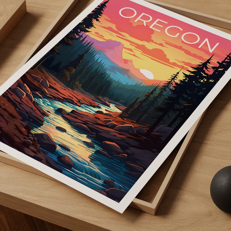 Oregon Poster, Oregon Print, Deschutes National Forest Poster, Forest Poster, Forest Print, Oregon Art