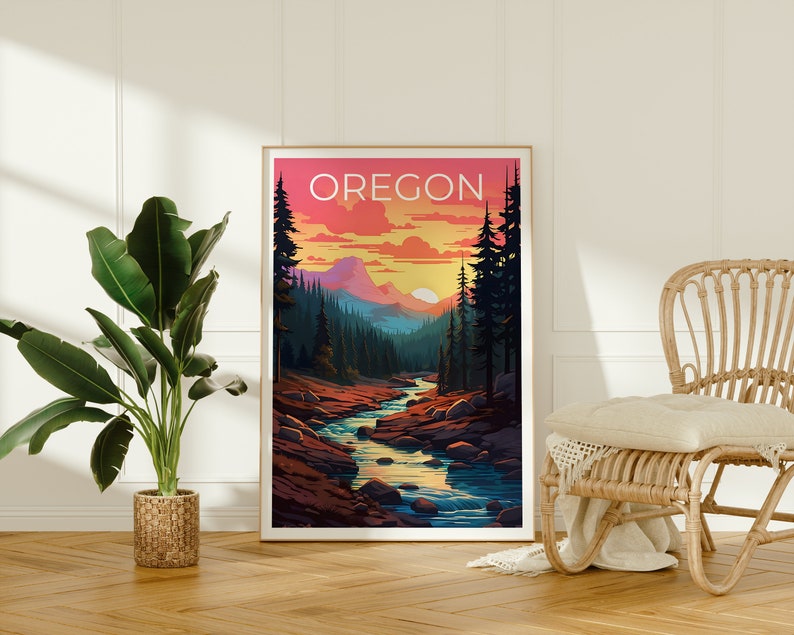 Oregon Poster, Oregon Print, Deschutes National Forest Poster, Forest Poster, Forest Print, Oregon Art