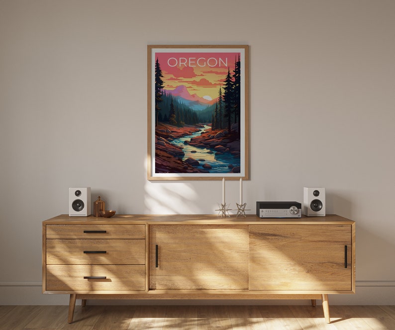 Oregon Poster, Oregon Print, Deschutes National Forest Poster, Forest Poster, Forest Print, Oregon Art