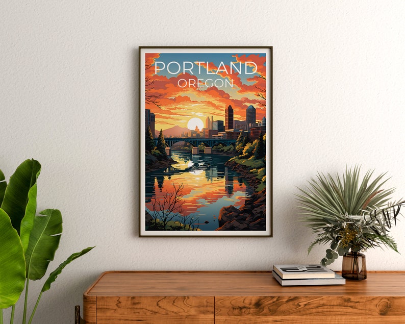 Portland Travel Poster, Oregon Wall Art, Oregon Print, Portland Poster, Oregon Poster, City Poster, Portland Art