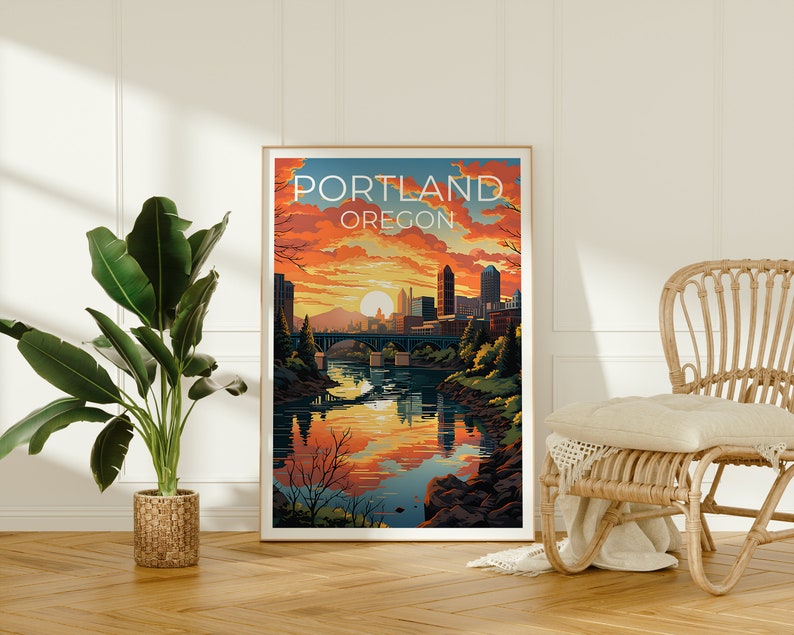 Portland Travel Poster, Oregon Wall Art, Oregon Print, Portland Poster, Oregon Poster, City Poster, Portland Art