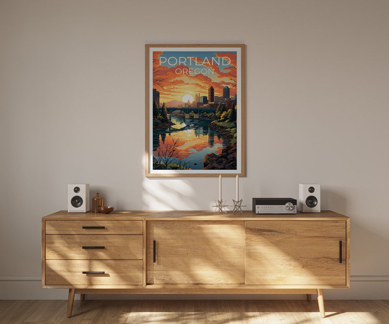 Portland Travel Poster, Oregon Wall Art, Oregon Print, Portland Poster, Oregon Poster, City Poster, Portland Art