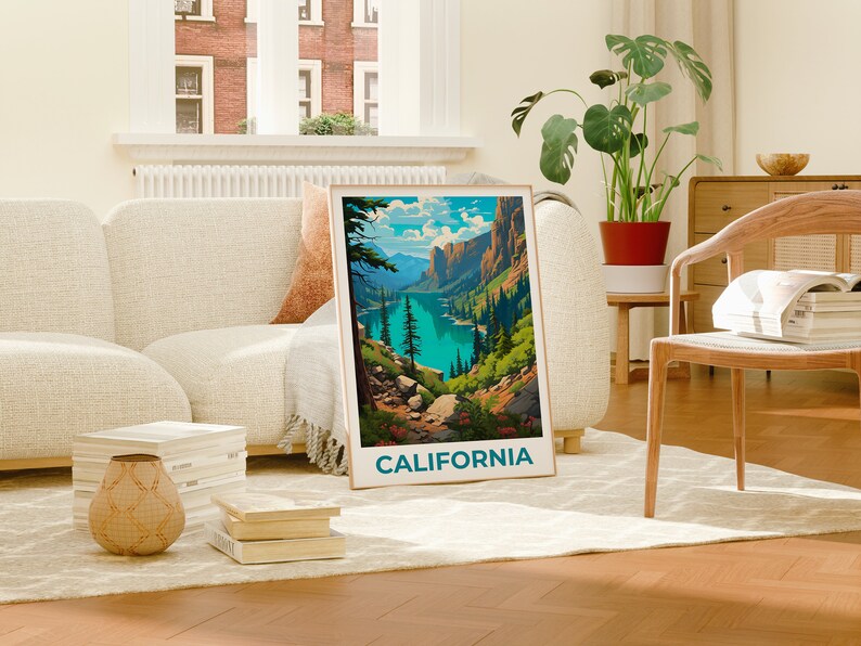 California Poster, California Print, Lake Poster, Mountains Print, Tahoe National Forest Poster, Forest Print, California Art
