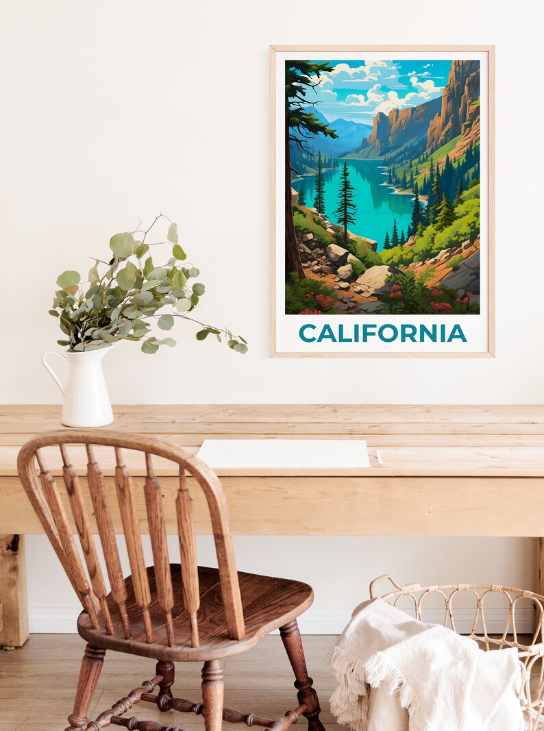 California Poster, California Print, Lake Poster, Mountains Print, Tahoe National Forest Poster, Forest Print, California Art