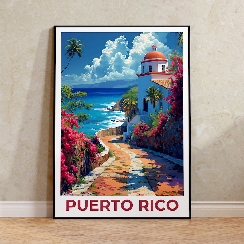 Puerto Rico Travel Poster, Puerto Rico Wall Art, Puerto Rico Print, Puerto Rico Poster, Island Poster