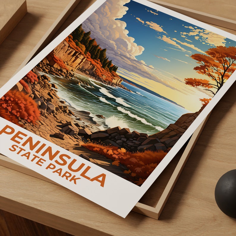 Peninsula State Park Reiseposter, Wisconsin Wandkunst, Wisconsin Druck, Peninsula State Park Poster, Wisconsin Poster