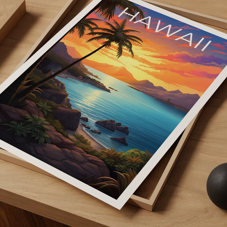 Hawaii Travel Poster, Maui Wall Art, Coast Print, Maui Poster, Hawaii Poster, Tropical Island Print, Hawaii Print