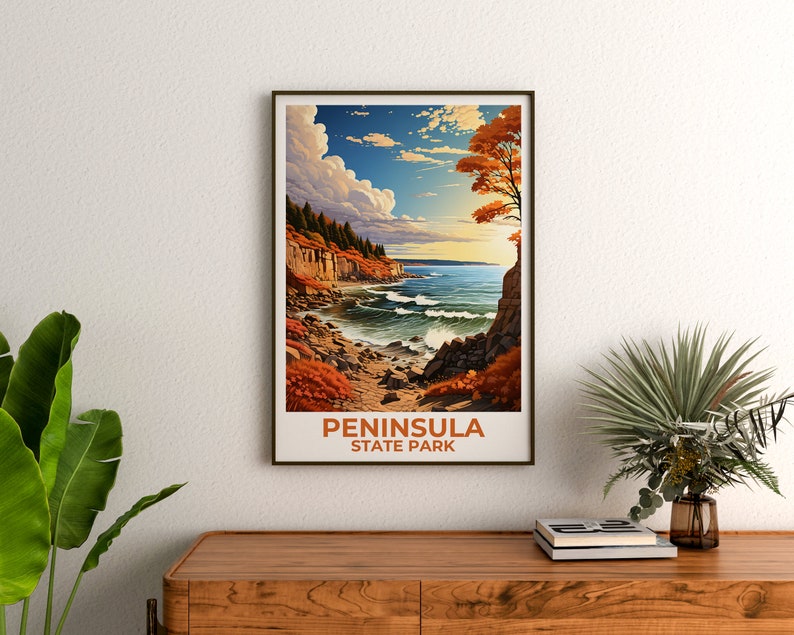 Peninsula State Park Reiseposter, Wisconsin Wandkunst, Wisconsin Druck, Peninsula State Park Poster, Wisconsin Poster