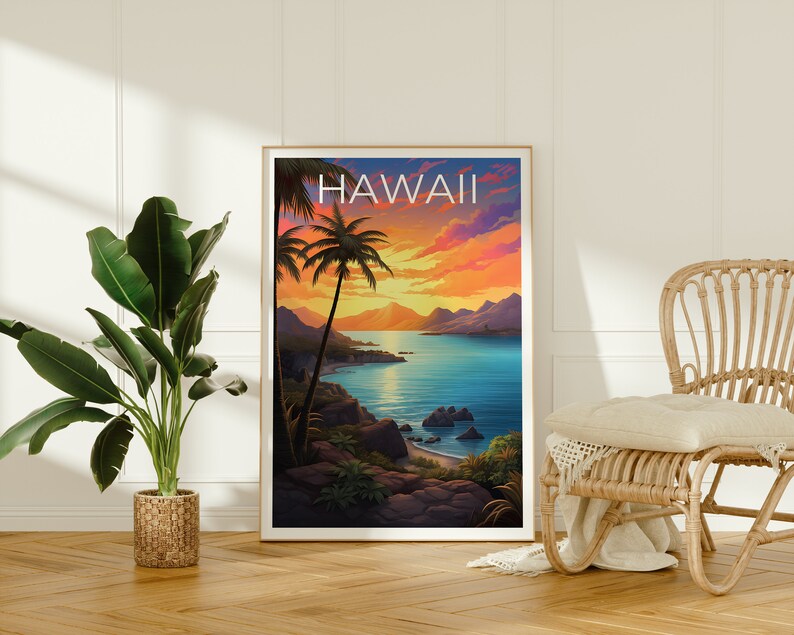 Hawaii Travel Poster, Maui Wall Art, Coast Print, Maui Poster, Hawaii Poster, Tropical Island Print, Hawaii Print
