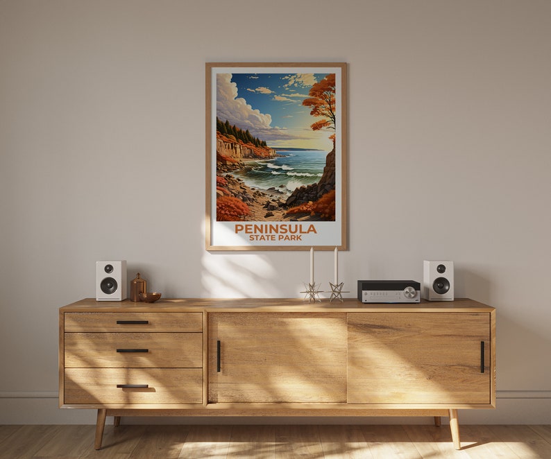 Peninsula State Park Reiseposter, Wisconsin Wandkunst, Wisconsin Druck, Peninsula State Park Poster, Wisconsin Poster