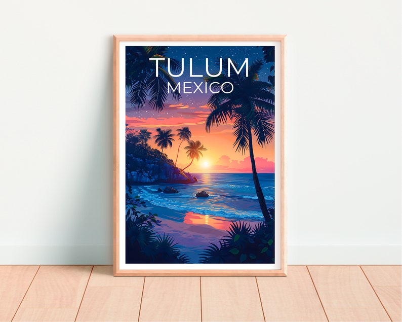 Tulum Poster, Tulum Print, Mexico Poster, Mexico Print, Tulum Travel Poster, Mexico Art, Tulum Art