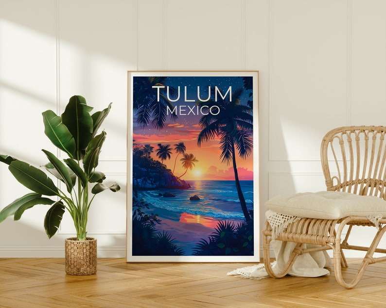 Tulum Poster, Tulum Print, Mexico Poster, Mexico Print, Tulum Travel Poster, Mexico Art, Tulum Art