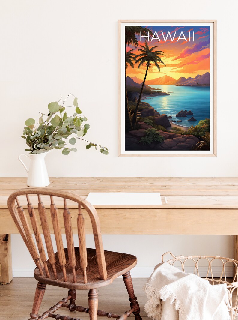 Hawaii Travel Poster, Maui Wall Art, Coast Print, Maui Poster, Hawaii Poster, Tropical Island Print, Hawaii Print