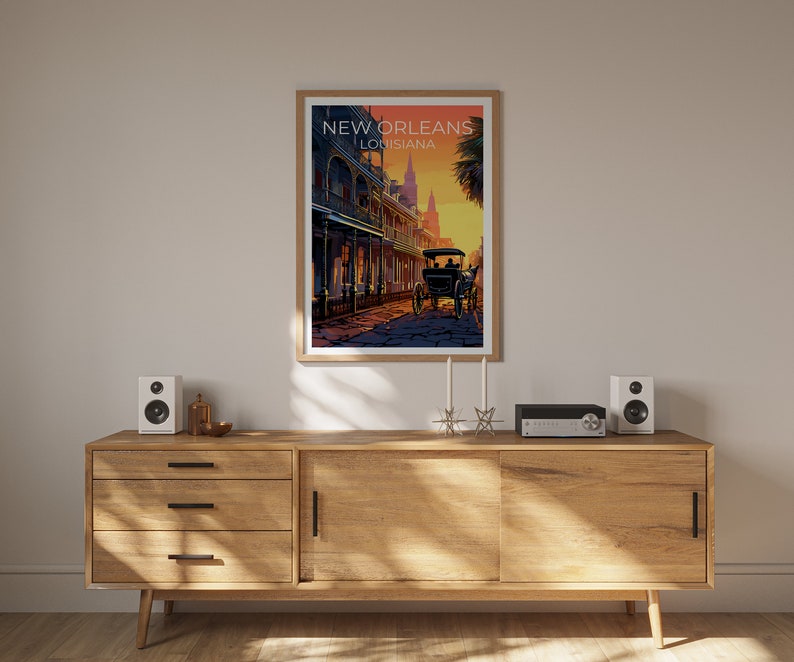 New Orleans Travel Poster, Louisiana Wall Art, Louisiana Print, New Orleans Poster, Louisiana Poster, French Quarter Poster, New Orleans Art