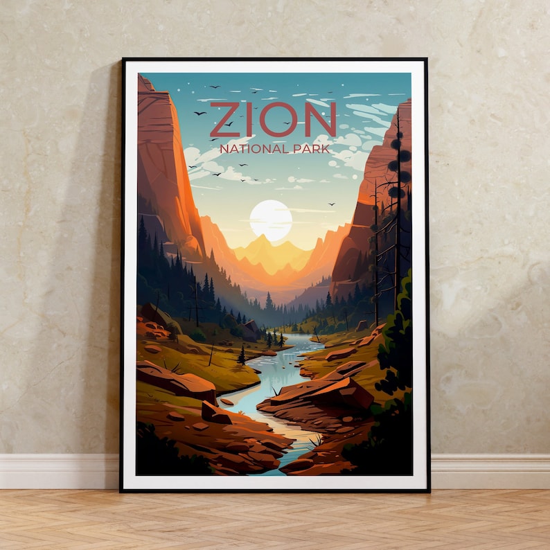 Zion National Park Poster, Zion Wall Art, Zion Print, Zion Poster, National Parks Art, National Parks Poster, Poster Art, Wall Decor