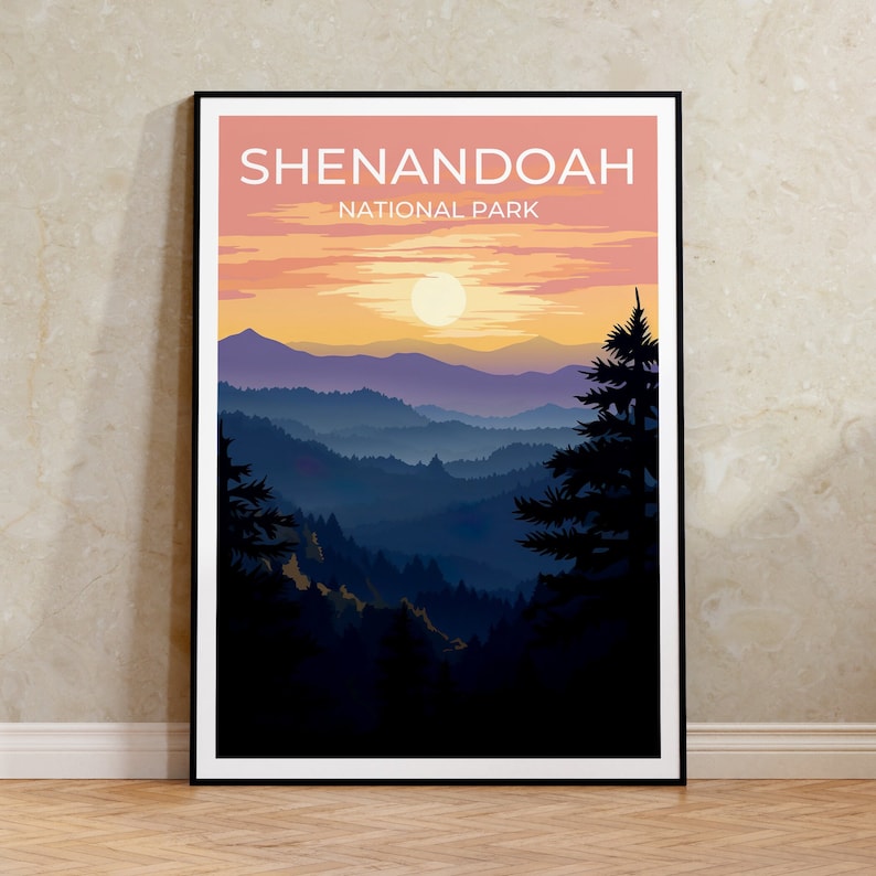 Shenandoah Travel Poster, Virginia Wall Art, Virginia Print, Shenandoah Poster, Virginia Poster, Nature Poster, Shenandoah Art