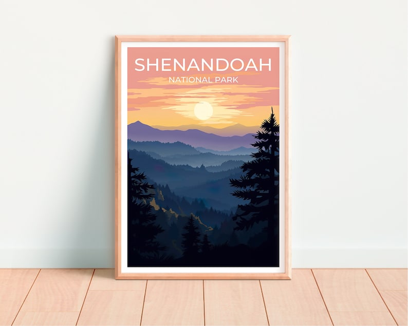 Shenandoah Reiseposter, Virginia Wandkunst, Virginia Druck, Shenandoah Poster, Virginia Poster, Natur Poster, Shenandoah Kunst