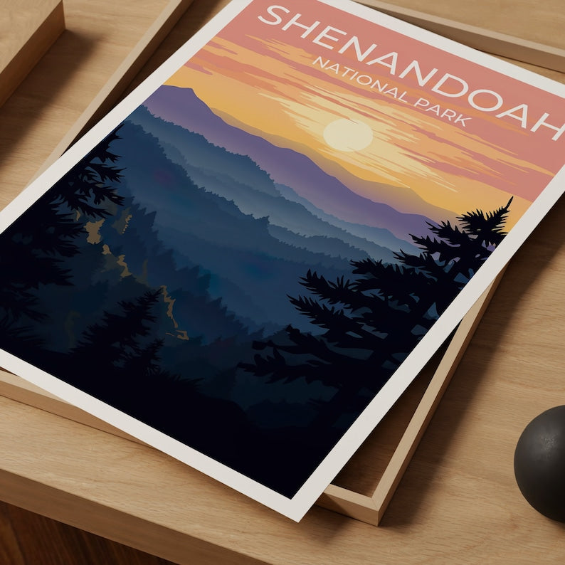 Shenandoah Reiseposter, Virginia Wandkunst, Virginia Druck, Shenandoah Poster, Virginia Poster, Natur Poster, Shenandoah Kunst