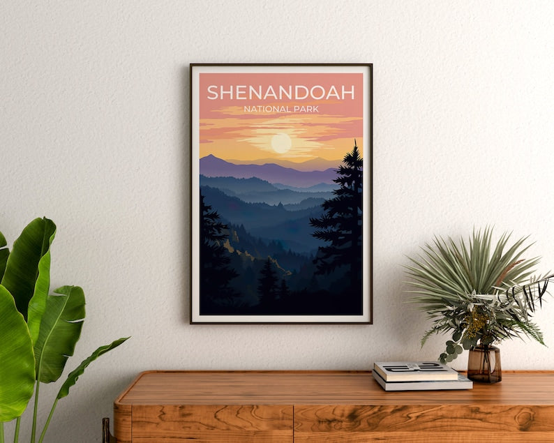 Shenandoah Reiseposter, Virginia Wandkunst, Virginia Druck, Shenandoah Poster, Virginia Poster, Natur Poster, Shenandoah Kunst