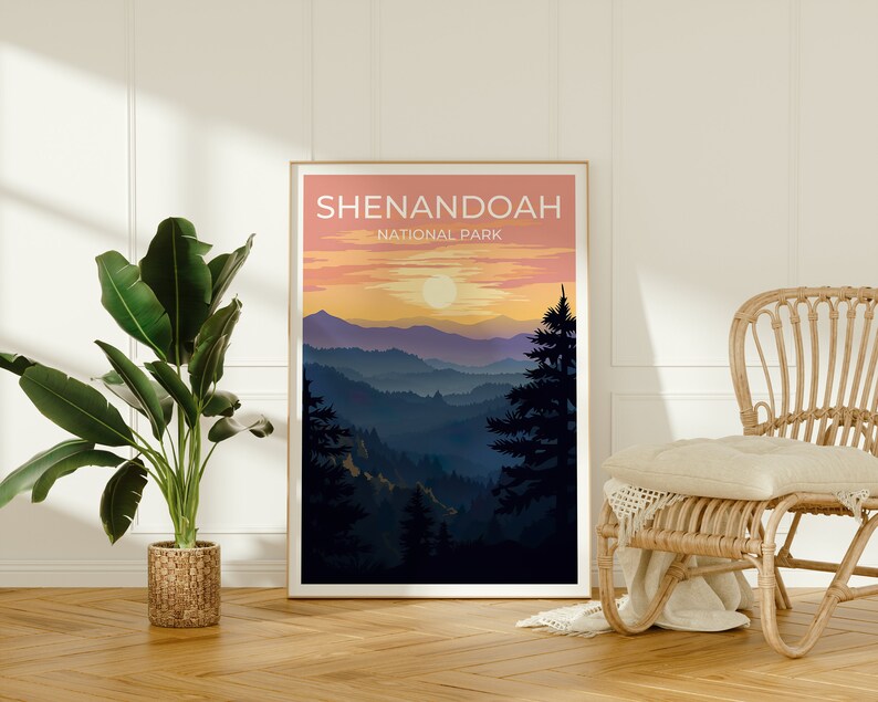 Shenandoah Reiseposter, Virginia Wandkunst, Virginia Druck, Shenandoah Poster, Virginia Poster, Natur Poster, Shenandoah Kunst