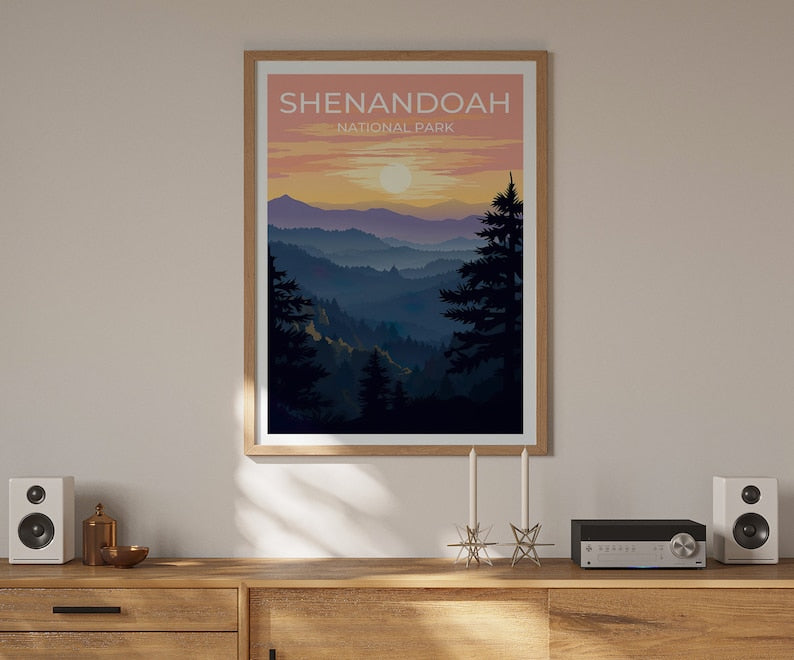 Shenandoah Reiseposter, Virginia Wandkunst, Virginia Druck, Shenandoah Poster, Virginia Poster, Natur Poster, Shenandoah Kunst