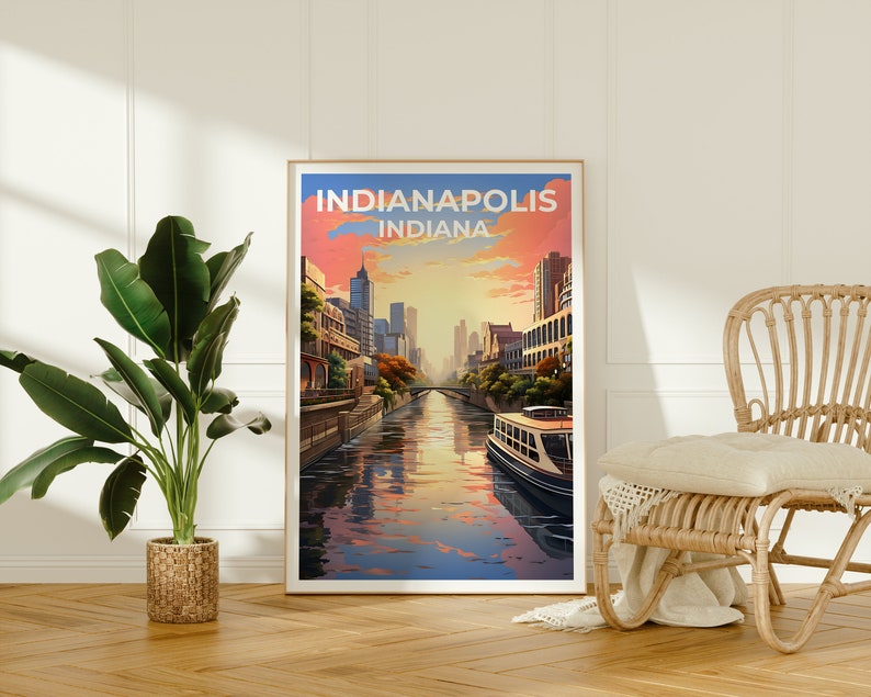 Indianapolis Travel Poster, Indiana Wall Art, Indiana Print, Indianapolis Poster, Indiana Poster, City Poster, Indianapolis Art