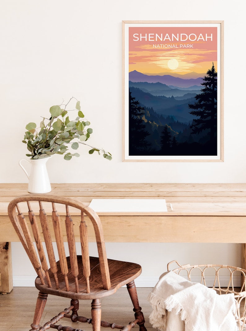 Shenandoah Reiseposter, Virginia Wandkunst, Virginia Druck, Shenandoah Poster, Virginia Poster, Natur Poster, Shenandoah Kunst