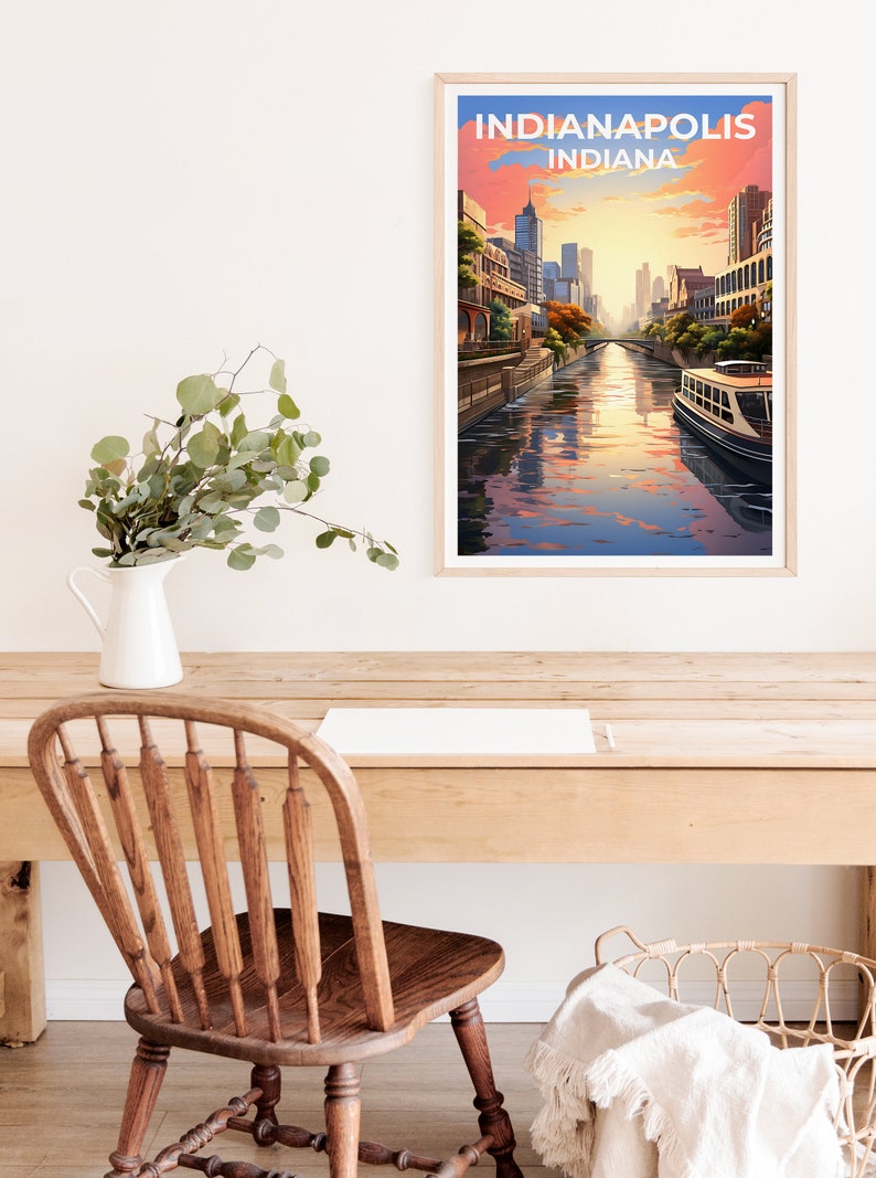 Indianapolis Travel Poster, Indiana Wall Art, Indiana Print, Indianapolis Poster, Indiana Poster, City Poster, Indianapolis Art