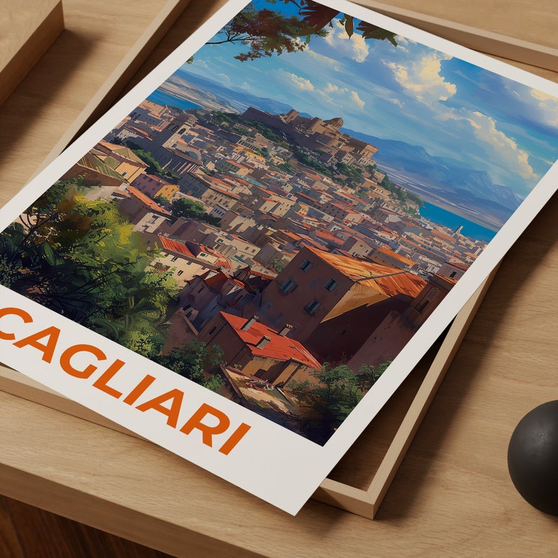 Cagliari Travel Poster, Sardinia Wall Art, Sardinia Print, Cagliari Poster, Italy Poster, Cagliari Art