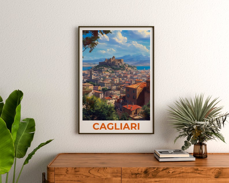 Cagliari Travel Poster, Sardinia Wall Art, Sardinia Print, Cagliari Poster, Italy Poster, Cagliari Art