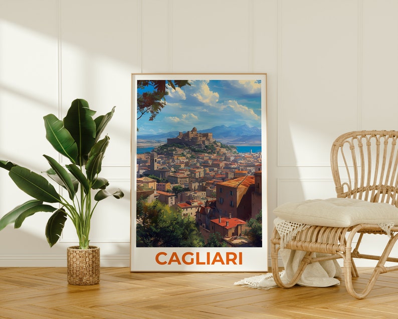 Cagliari Travel Poster, Sardinia Wall Art, Sardinia Print, Cagliari Poster, Italy Poster, Cagliari Art